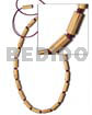 Bamboo macramie striped wood Adjustable Necklace
