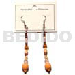 Orange Dangling Wood Beads