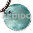 30mm round aqua blue hammershell Shell Pendant
