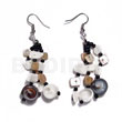 Dangling 3 rows floating white Shell Earrings