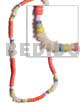 Orange blue green yellow 4-5mm coco pokalet combinationnation Shell Necklace