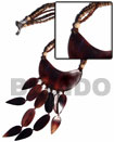 3 rows 2-3mm coco heishe/pklt tiger/glass beads combi w/ danglin