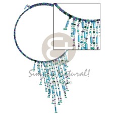 Dangling blue tones glass beads