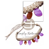 Macrame choker dangling multicolored