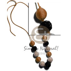 20mm 25mm round wrapped wood beads