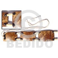 Polished rectangular tiger coconut belt