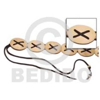 Oval coconut natural white belt