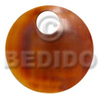 55mm round golden amber horn
