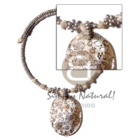 2-3mm coconut pukalet silver choker