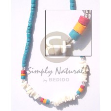 4-5 coconut heishi turq blue