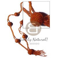 2 rows tassled orange glass