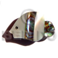 Inlaid fish troca pawa brooch