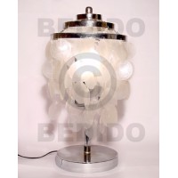 Dangling natural capiz shell silver