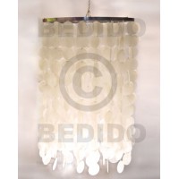 Silver rims dangling natural capiz