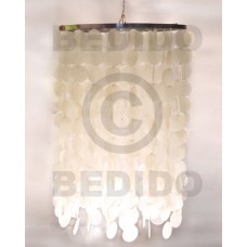 Silver rims dangling natural capiz