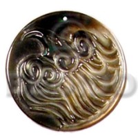 Round blacklip carving 40mm