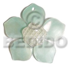 45mm turquoise hammershell flower