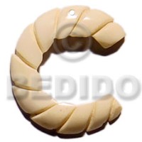 40mm grooved natural white bone