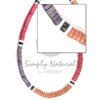 4-5mm coconut heishi lilac re black orange wht