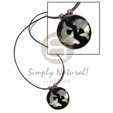 Round 40mm inlaid hammershell twin