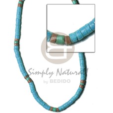 4-5mm coconut heishi blue green brown green