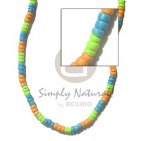 4-5mm coconut pokalet. aqua blue orange neon