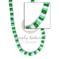 4-5mm coconut heishi bleach white green