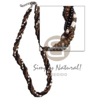 Twisted 4 rows-2-3mm coconut heishe