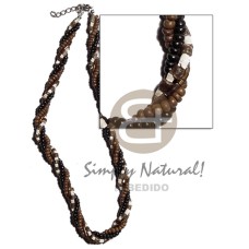 Twisted 4 rows-2-3mm coconut heishe