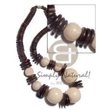 Polished natural white wood beads