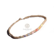 Abaca macrame choker floral