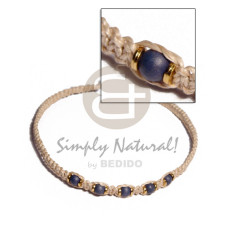 Wood beads in abaca macrame