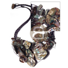 Overlapping paua button chips green hammershell