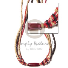 4 rows 2-3mmcoconut heishi black natural