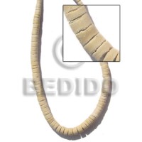 Coconut heishi bleached white graduated