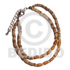 2 rows 2-3mm coconut heishe