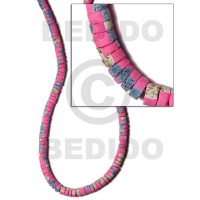4-5mm coconut heishi bright pink