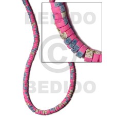 4-5mm coconut heishi bright pink