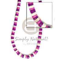 4-5mm coconut heishi white pink violet combinationnation