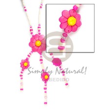 3-tassel triple coconut flower pendant