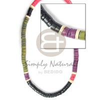 4-5mm coconut heishi black khaki grn red