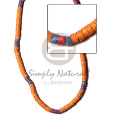 4-5mm coconut heishi mango orange turq