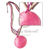 50mm pink capiz shell pendant