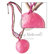 50mm pink capiz shell pendant