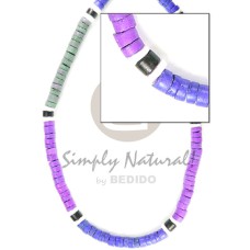 4-5mm coconut heishi lavender navy blue light