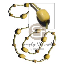 Yellow wood beads coconut square