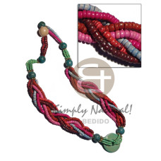 6 rows braided 4-5mm multicolored