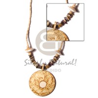 2-3 coconut heishi bleach brown lip