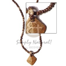 Diamond 2 faced coconut pendant