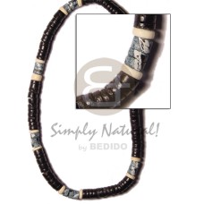 7-8mm black coconut heishi pokalet